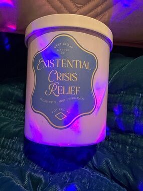 West Coast Candle Co. "Existential Crisis Relief" Candle - White & Blue